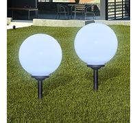 PETSOLA Kstyhome Boule Solaire extérieure de Jardin 30cm 2 pièces avec Piquet de Sol