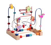 PETSOLA Labyrinthe de Perles, Jeu En Bois, Animaux et Formes, éducatif