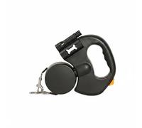 PETSOLA Laisse Rétractable Double Chien Laisse Double Corde d'Extension Corde de Contrôle avec Système Anti-enchevêtrement Freins Séparés et Lampe Intégrée, Black Leash Set