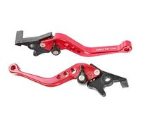 PETSOLA Levier de Frein Levier Poignée Commande en Aluminium Résistant Molette à 6 Positions pour Ajuster la Distance Compatibilité Freinage Double Disque, Rouge