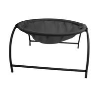 PETSOLA Lit avec Support en Métal Suspendu Hamac Moderne Mobilier pour Salon, Noir, Lit pour Chat D Été