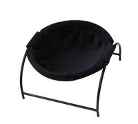 PETSOLA Lit avec Support en Métal Suspendu Hamac Moderne Mobilier pour Salon, Noir, Lit pour Chat D Hiver