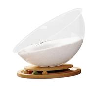 PETSOLA Lit Capsule pour Chat, Nid pour Chaton, Jouets en Forme de Balle, Mobilier pour Chat, Accessoires pour Animaux Four Seasons, Accessoires pour Chats, C, Wood with Mat L