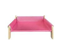 PETSOLA Lit Hamac pour, Chaise Robuste pour Petits Animaux, Stable et Confortable, avec Housse Amovible, Canapé-lit surélevé pour D'intérieur, Rose