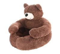 PETSOLA Lit pour Animaux de Compagnie en Peluche, Canapé, Niche Semi-fermée pour Petits Animaux, Lavable en Machine, Adorable Maison pour Chien et Chat, Desig, Marron Grand