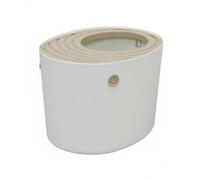 PETSOLA Litière pour Chat Fermée Bac à Litière Coffret Maison de Toilette Accès Supérieur Contre Le Débordement en Plastique Adaptée aux Intérieurs Compacts Salons Soins Journaliers, Blanc, Petit