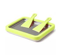 PETSOLA Machine à Glace Rouleaux Dessert Plateau Refroidissant Plaque Congélation Non Électrique Acier Inoxydable avec Grattoirs Facile à Utiliser Adaptée, Vert
