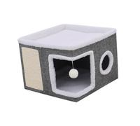 PETSOLA Maison pour Chat avec Balle, Grande Villa pour Chatons et Petits Animaux D'intérieur