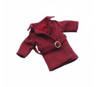 PETSOLA Manteau pour Poupée BJD Manteau Trench Veste Pardessus avec Ceinture à Boucle et Revers Élégant en Tissu Drape Réaliste et Habillage Facile pour OB11, Rouge