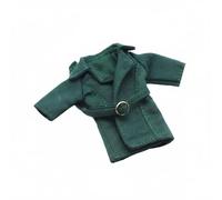 PETSOLA Manteau pour Poupée BJD Manteau Trench Veste Pardessus avec Ceinture à Boucle et Revers Élégant en Tissu Drape Réaliste et Habillage Facile pour OB11, Vert