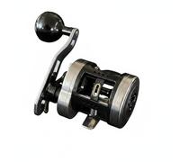 PETSOLA Moulinet de Pêche Moulinet Casting Baitcasting Profil Classique Corps Métal 6 Roulements Freinage Stable Adapté à la, Moulinet Tambour en Métal X300, Frein 15kg, Manivelle Gauche, Bras Simple