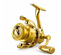 PETSOLA Moulinet de Pêche Moulinet Spinning Lancer Lancer Ultra Fluide Étanche Durable avec Bobine Métal 6+1 Roulements Frein Puissant 5kg Convient à Eau Douce Bord de Mer Débutants Cadeau, 2500s