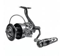 PETSOLA Moulinet Droitier Anse Courbe Moulinet Frein Avant Bouton Perforé Équipement Pêche, 6000
