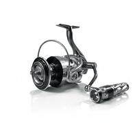 PETSOLA Moulinet Droitier Anse Courbe Moulinet Frein Avant Bouton Perforé Équipement Pêche, 8000
