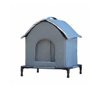 PETSOLA Niche d’extérieur Surélevé Maisonnette Confortable Abri pour Chats Errants, Terrasse, 50X50X50