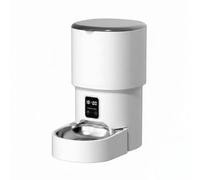 PETSOLA Nourrisseur Connecté par Application Distribution Programmée Distributeur de Croquettes Connecté Alimentation 2 en 1, Distributeur avec Boutons De Minuterie, Gamelle en Acier Inoxydable, 4L