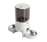 PETSOLA Nourrisseur Connecté par Application Distribution Programmée Distributeur de Croquettes Connecté Alimentation 2 en 1, Distributeur Intelligent avec APP, Double Gamelle en Acier Inoxydable, 5L