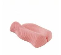 PETSOLA Oreiller Traction Cervicale Rebond Lent Oreiller en Mousse à Mémoire Forme Profilé Coussin à Mémoire Forme pour Dormeurs sur Le Dos, Blanc + Rose Jade, 52 35 11cm