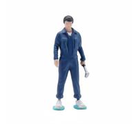 PETSOLA Ouvrier Industriel Figurine Miniature Diorama Technicien Automobile Modèle Résine Personnage Debout Effet Réaliste pour, Figurine De Femme Mécanicienne Retirant Ses Gants Peinte
