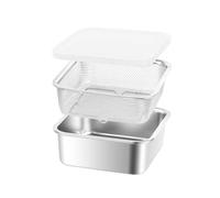 PETSOLA Panier D'égouttage avec Couvercle Fine Panier d’égouttage Robuste Récipient avec Couvercle pour Cuisine, 2000ml