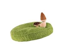 PETSOLA Panier pour Chat, Coussin Antidérapant, Confortable, Lavable, Doux, Décor Champignon, pour Chiots, Chiens, Caniches et Chatons