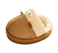 PETSOLA Panier pour Chat en Forme de Grotte, Niche Souple et Lavable, Maison pour Chat en Forme de, Nid Semi-fermé pour Chaton, Petit Chien et Chat, Brun, M
