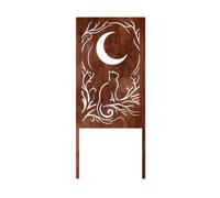 PETSOLA Paravent Extérieur En Métal | Finition Rillée Vieillie, Résistant pr Intempéries, Panneau écran occultant Motif Ajré, pr Terrasse, DCW260423021