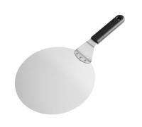 PETSOLA Pelle à Pizza Spatule Lèchefrite Lifter Palette Glisse Aisée Sous Pâtes et Croûtes Chaudes avec Plateau Rond Argenté, 10 Pouces, Pelle À Poignée En Plastique Ronde