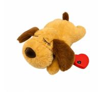 PETSOLA Peluche Chien Fonction Battement Cœur i-Anxiété Compagnon en Peluche Simulateur Pultion Apainte Confortable pr Adultes, Temps Calme, Jaune