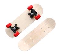 PETSOLA Planche Skate Blank pour Enfants Planche Longboard Bois Robuste Surface Douce Personnalisable Peinture DIY Aide Au Développement Équilibre Adaptée à C, 43 cm avec Roue