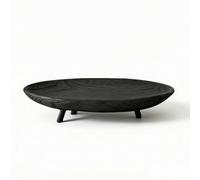 PETSOLA Plateau à Fruits Rustique Coupe à Fruits Multifonction Plateau Présentation pour Table Basse, Noir, Moyen 39cm L X 21cm L X 7cm H