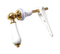 PETSOLA Poignée de Chasse D'Eau Outil de Plomberie Accessoire WC Pièce de Rechange Levier de Citerne En Céramique et Alliage de Zinc Adapté pour Une Réparatio, or