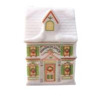 PETSOLA Pot à Épices Maison Village de Noël Condiment Vide Réutilisable Recueil Sucre Sel Poivre Résine Mini Table de Noël Adapté pour, Style E