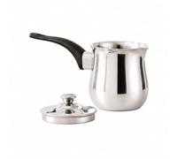 PETSOLA Pot à r le Lait En Acier Inoxydable Réfléchisnt Pich à Lait Msnt En Acier Inoxydable Noir Pot à Boisso Chaudes Poignée, 900ML
