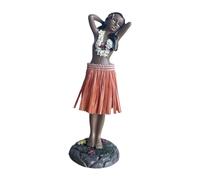 PETSOLA Poupée Hawaïenne Figurine Danseuse de Tableau de Bord Résine Miniature Ornement Collection Créative Adaptée pour Véhicule Bibliothèque Cadeau Maison T, orange