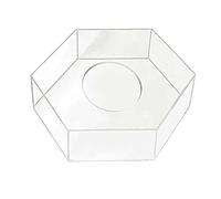 PETSOLA Présentoir à Gâteaux en Acrylique Transparent Remplissable, Support à Gâteaux à étages, Présentoir Hexagonal, Présentoir Flottant, Support sur Pied, C, 20cmx10cm