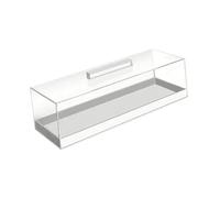 PETSOLA Présentoir de Gâteaux Boîte de Présentation Buffet Plateau de Service Acrylique Boîte de Rangement Rectangulaire avec Couvercle Adapté Aux Buffets Bru, Style C