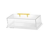 PETSOLA Présentoir de Gâteaux Boîte de Présentation Buffet Plateau de Service Acrylique Boîte de Rangement Rectangulaire avec Couvercle Adapté Aux Buffets Bru, Style A