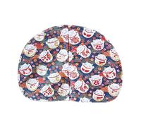 PETSOLA Rideau pour Bac à Litière pour Chat en Tissu Doux et Anti-poussière, Design Semi-Circulaire pour Un Accès Facile, Confort et Praticité, Convient pour, Chat Rouge Heureux