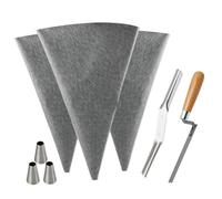 PETSOLA Sac à Joint de Carrelage Sac pour Coulis Outil pour Maçonnerie Embout pour Ciment Polyuréthane Acier Inox Utilisable pour Création Des Joints Activité, Gris