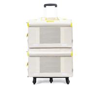 PETSOLA Sac Transport à Roulettes Ventilé Valise Souple Bagage à Roulettes pour urs, Déplacement, Vétérinaire, Train, Array, Jaune