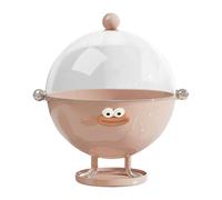 PETSOLA Saladier Serviteur Récipient Cloche Rangement Transparent Multifonction avec Égouttoir Accessoires Ventilés Élevée Destiné à La Cuisine Bur, Rose avec Autocollant
