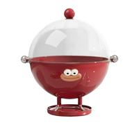 PETSOLA Saladier Serviteur Récipient Cloche Rangement Transparent Multifonction avec Égouttoir Accessoires Ventilés Élevée Destiné à La Cuisine Bur, Rouge avec Autocollant
