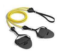 PETSOLA Sangle d'Entraînement de Natation Élastique de Résistance Corde de Tirage Pagaies Détachables Prise Antidérapante Tubes Épaissis pour et Puissance de, Noir+Jaune, 20 LB