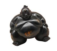 PETSOLA Sculpture de Sumo, Décoration de Table, Cadeau d'anniversaire, Statuette en Résine de Collection, Ornement Représentant Un Animal de Compagnie, Po, 24x16x22.5 Cm
