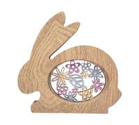 PETSOLA Sculpture Ours Silhouette Figurine Bois Animal Forêt Décoration Poétique Papillon Creusé Adaptée Pièce Bureau Cadeau, Lapin