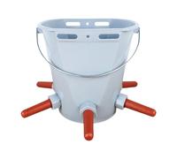 PETSOLA Seau à Lait pour Veaux, à Monter Soi-même, 8 L, Pratique, avec Accessoires et Tétines. Seau à Ventouse pour Veaux, Gris avec 5 Tétons