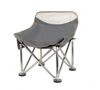 PETSOLA Siège de Pêche Pliant Chaise Lune Tabouret Pliable Réglable Transport Compact Cadre Tubulaire INOX Tissu Oxford Convient à la Pêche Loisirs, Gris Kaki