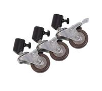 PETSOLA Stand Roue Pivotante Caster pour Pied d'Éclairage Roulette Support Accessoire Roue Pivotante 360 Fixation Solide Levier de Frein Montage sur Tube 25mm