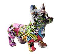 PETSOLA Statues de Corgi - Cadeaux, Objets de Collection, Décoration Créative - Statue de Chien - Décoration Simple pour Le Salon, L'entrée, Une Cave à VI, Style 1
